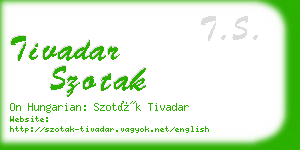 tivadar szotak business card
